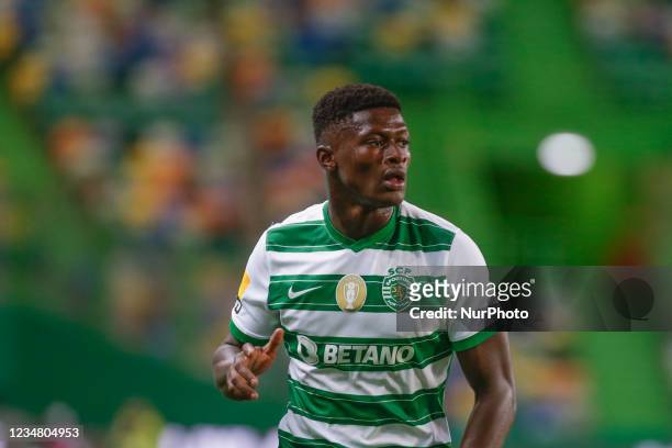 Nuno Mendes of Sporting CP during the Liga Portugal Bwin match between Sporting CP and Belenenses SAD at Estadio Jose Alvalade on 21th August, 2021...