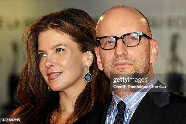 Director Steven Soderbergh and wife Jules Asner attend the "Contagion" Premiere during the 68th Venice International Film Festival at Palazzo del...