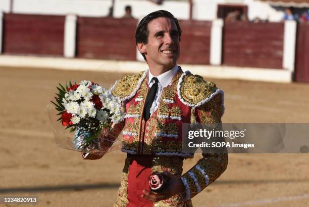 Spanish matador Juan Ortega is seen during a bullfight at Municipal bullring in Almazán.