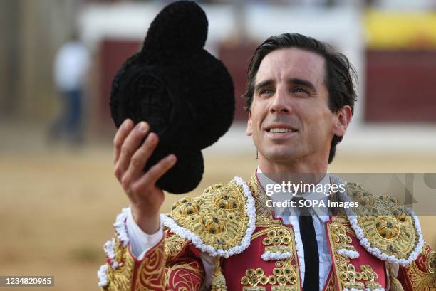 Spanish matador Juan Ortega is seen during a bullfight at Municipal bullring in Almazán.