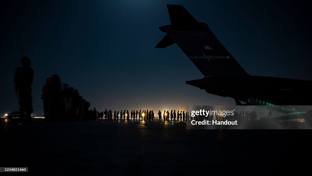 Hamid Karzai International Airport in KabulEvacuated