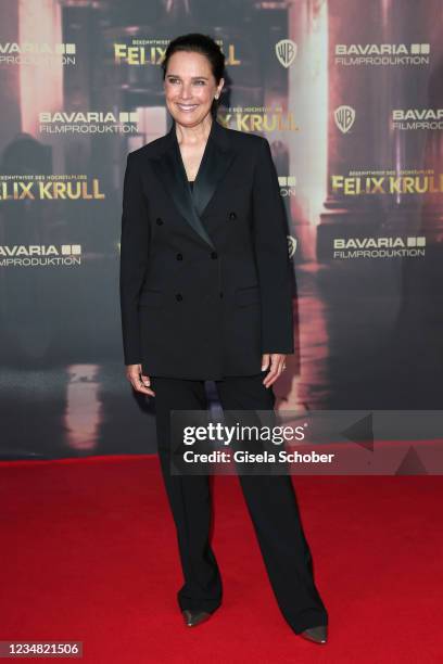 Desiree Nosbusch during the premiere of the movie "Bekenntnisse des Hochstaplers Felix Krull" at Astor Filmlounge on August 22, 2021 in Munich,...