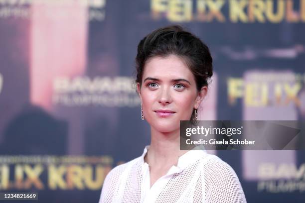 Liv Lisa Fries during the premiere of the movie "Bekenntnisse des Hochstaplers Felix Krull" at Astor Filmlounge on August 22, 2021 in Munich, Germany.