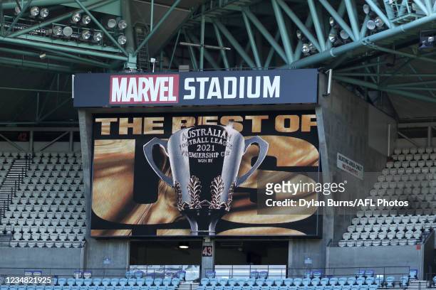 General scenes during the 2021 AFL Finals Series Launch at Marvel Stadium on August 23, 2021 in Melbourne, Australia.