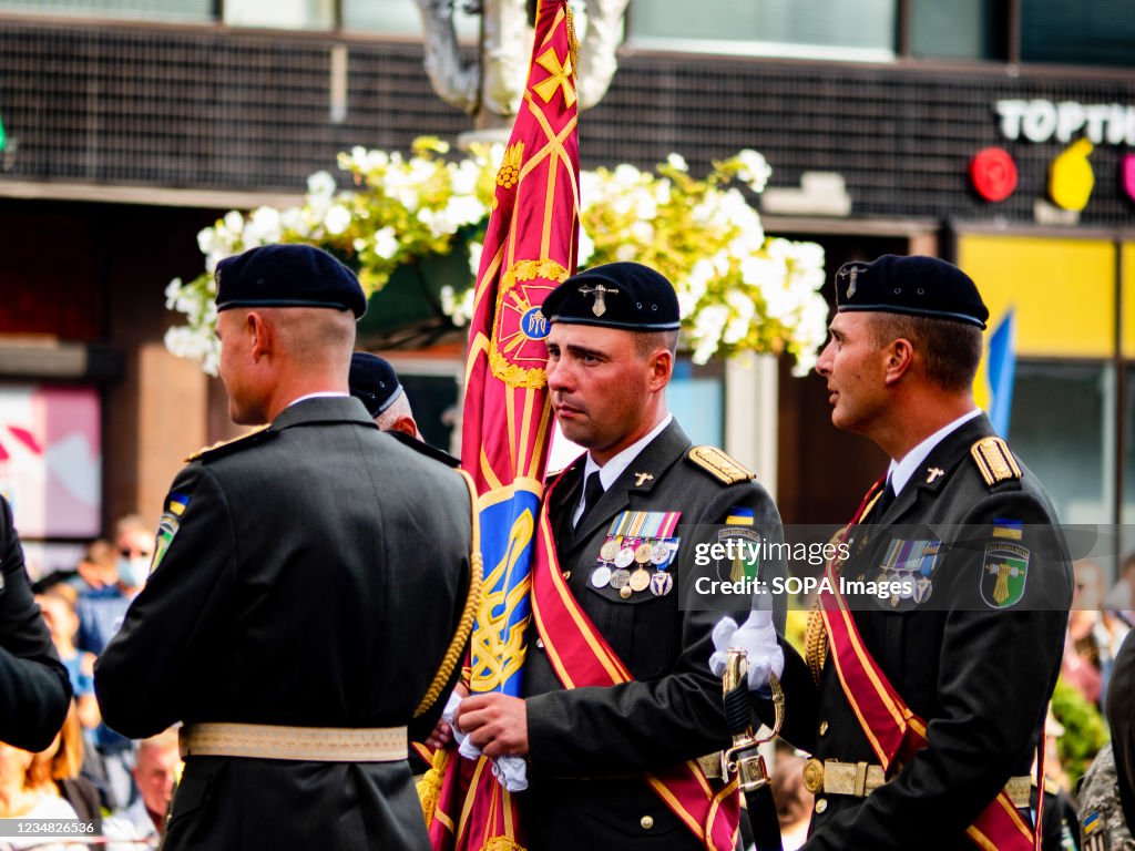 Ukrainian armed forces units participate during the...