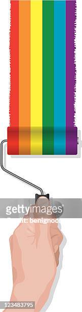 paint roller - homosexual rights - action painting stock illustrations