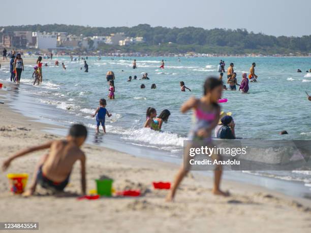 Tunisians pass their time in beaches and enjoyed the beautiful weather and sea after the gradual normalization decisions within the scope of the...