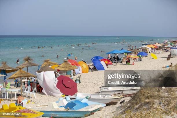Tunisians pass their time in beaches and enjoyed the beautiful weather and sea after the gradual normalization decisions within the scope of the...