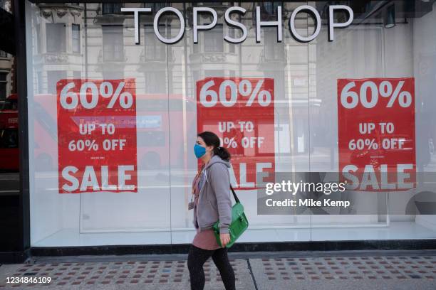 Closed down Topman retail clothing store on 11th August 2021 in London, United Kingdom. Topman was a UK-based multinational men's fashion store chain...