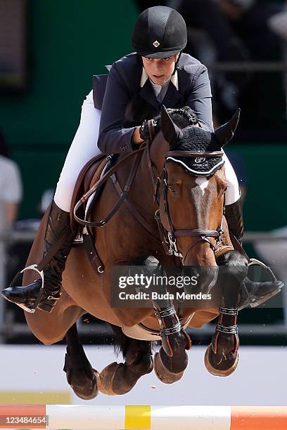 Athina Onassis de Miranda in action on the horse AD Welcome Du Petit Vivier during the Internacional Jumping Competition as part of the Athina...