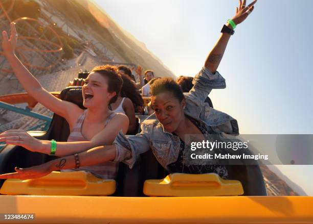 Season 8 Winner Melanie Moore and Sasha Mallory attend the "So You Think You Can Dance" Season 8 Tour Kick-Off Party at Six Flags Magic Mountain on...