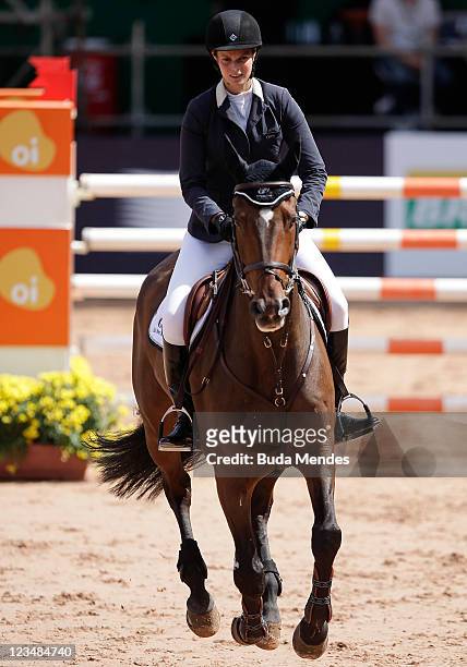 Athina Onassis de Miranda in action on the horse AD Welcome Du Petit Vivier during the Internacional Jumping Competition as part of the Athina...