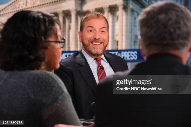Pictured: -- Moderator Chuck Todd appears on Meet the Press" in Washington, D.C., Sunday, August 22, 2021.