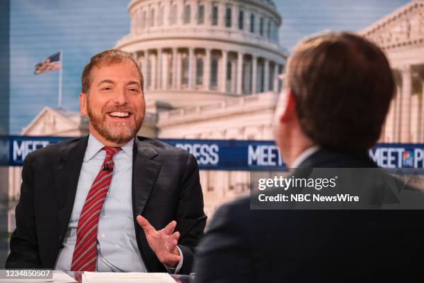 Pictured: -- Moderator Chuck Todd appears on Meet the Press" in Washington, D.C., Sunday, August 22, 2021.