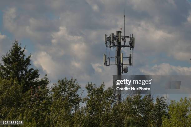 An antenna in South Edmonton. On Tuesday, 23 August 2021, in Edmonton, Alberta, Canada.