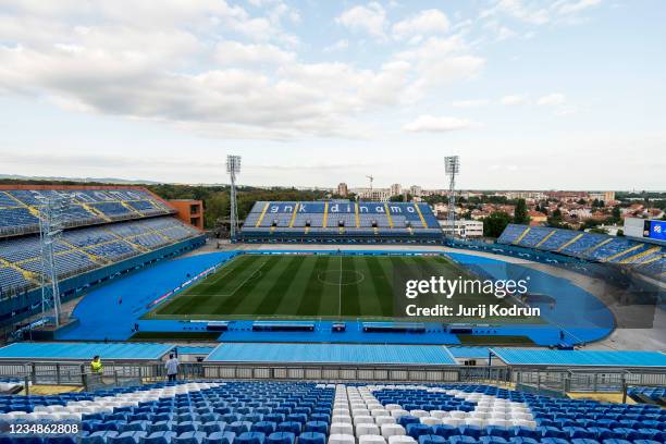 General view of the Maksimir Stadium before the UEFA Champions League Play-Offs Leg Two match between Dinamo Zagreb and FC Sheriff at Maksimir...