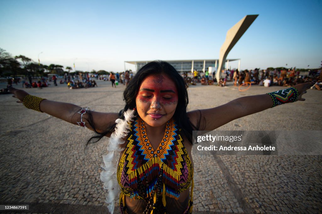 Indigenous March In Brasilia To Protect Their Land