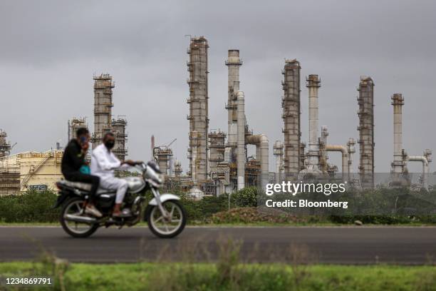 The Reliance Industries Ltd. Oil refinery in Jamnagar, Gujarat, India, on Saturday, July 31, 2021. The Indian city of Jamnagar is a money-making...