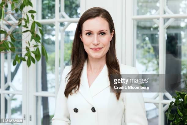 Sanna Marin, Finland's prime minister, before an interview at the prime minister's official residence at Kesaranta in Helsinki, Finland, on...