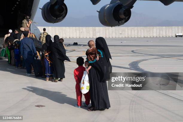 In this handout provided by U.S. Central Command Public Affairs, U.S. Air Force loadmasters and pilots assigned to the 816th Expeditionary Airlift...