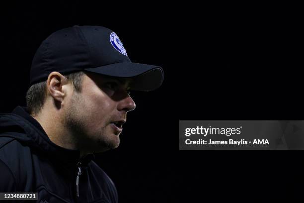 Robbie Stockdale the head coach / manager of Rochdale during the Carabao Cup Second Round match between Shrewsbury Town and Rochdale on August 24,...