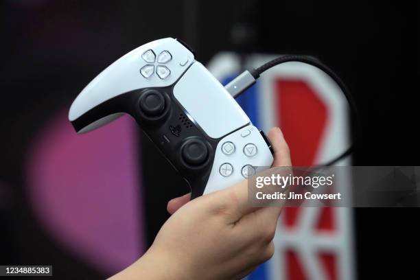 Detailed shot of the Playstation controller used during the game between Blazer5 Gaming and Jazz Gaming during the 2021 NBA 2K League Playoffs on...