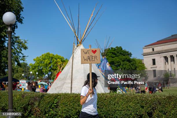Indigenous leaders and their water-protector allies set up an occupy-style camp on the lawn of the Minnesota State Capitol Building to protest the...