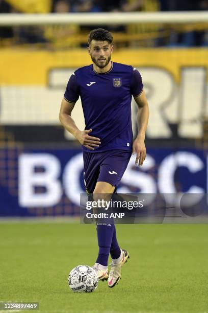 Wesley Hoedt of RSC Anderlecht during the UEFA Conference League play-offs match between Vitesse Arnhem and RSC Anderlecht at the Gelredome on August...