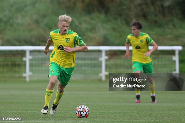 Saxon Early of Norwich City in action during the Premier League 2 match between Sunderland and Norwich City at the Academy of Light, Sunderland, UK,...