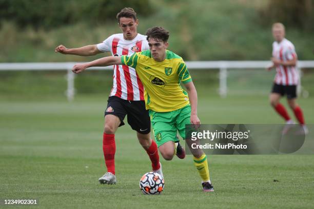 Tony Springett of Norwich City in action during the Premier League 2 match between Sunderland and Norwich City at the Academy of Light, Sunderland,...