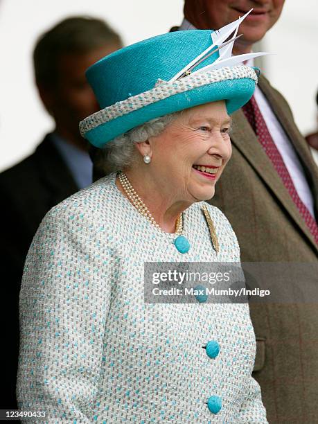 Queen Elizabeth II attends the annual Braemar Gathering and Highland Games at The Princess Royal and Duke of Fife Memorial Park on September 3, 2011...