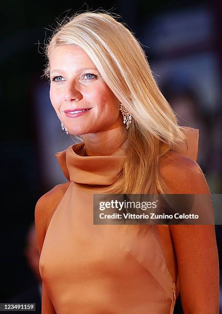 Actress Gwyneth Paltrow attends the 'Contagion' premiere during the 68th Venice Film Festival at Palazzo del Cinema on September 3, 2011 in Venice,...