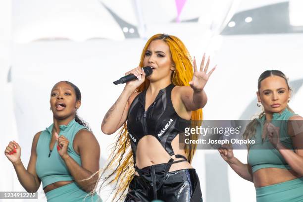 Mabel performs on Main Stage East during Reading Festival 2021 at Richfield Avenue on August 27, 2021 in Reading, England.