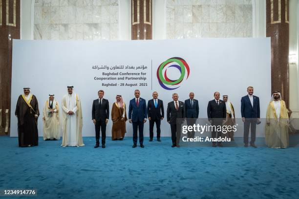 Iraqi Prime Minister Mustafa Al-Kadhimi , Prime Minister of Kuwait Sabah Al-Khalid Al-Sabah , Vice President of the United Arab Emirates Mohammed bin...