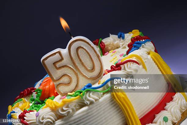 50th anniversary - 50th birthday cake stock pictures, royalty-free photos & images