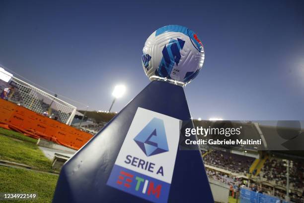 The ball of the match during the Serie A match between ACF Fiorentina and Torino FC at Stadio Artemio Franchi on August 28, 2021 in Florence, Italy .