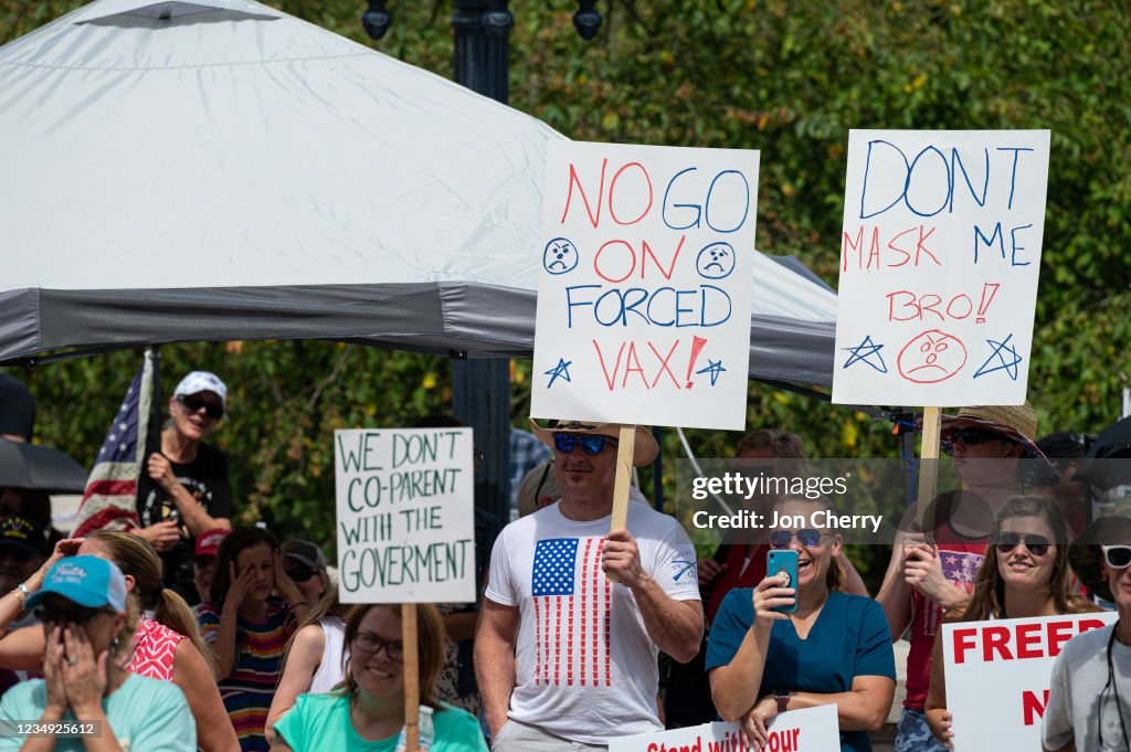 Kentucky Freedom Rally Held To Protest Mask And Vaccine Mandates