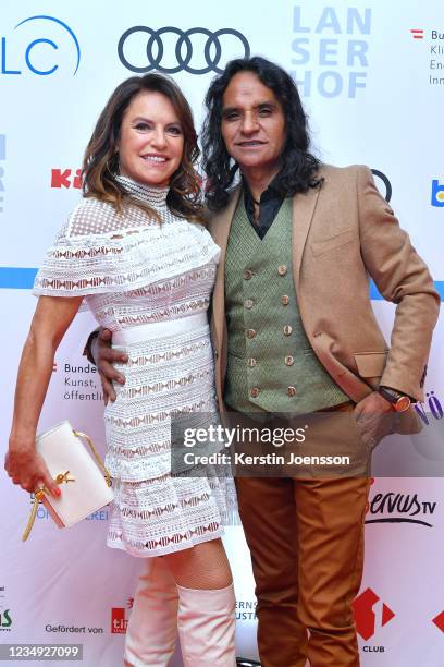 German actress Christine Neubauer and Jose Campos attend the Festival Night and Award Ceremony of the 9th Kitzbuehel Film Festival at K3 Congress...