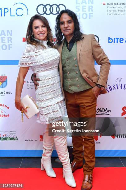German actress Christine Neubauer and Jose Campos attend the Festival Night and Award Ceremony of the 9th Kitzbuehel Film Festival at K3 Congress...