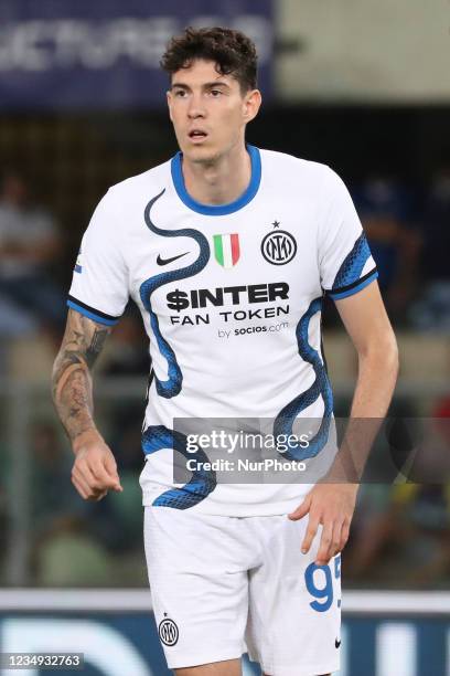 Alessandro Bastioni of FC Internazionale looks on during the Serie A match between Hellas Verona and FC Internazionale at Stadio Marcantonio...