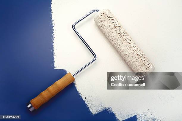 white paint roller - roller stock pictures, royalty-free photos & images