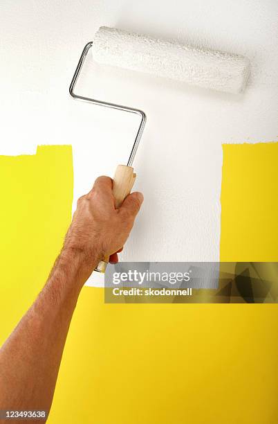 home improvement - paint roller stock pictures, royalty-free photos & images