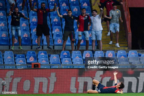 Andrea Cambiaso of Genoa celebrates after scoring a goal during the Serie A match between Genoa Cfc and Ssc Napoli at Stadio Luigi Ferraris on August...