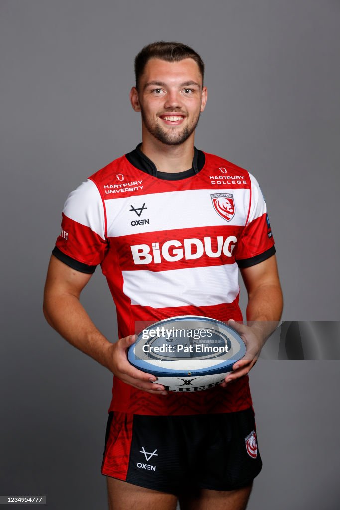 Jake Morris poses for a portrait during the Gloucester Rugby squad ...