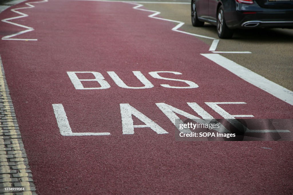 A 'Bus Lane' sign...