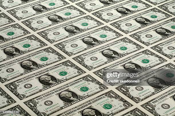 lots of one dollar bills - canadese valuta stockfoto's en -beelden