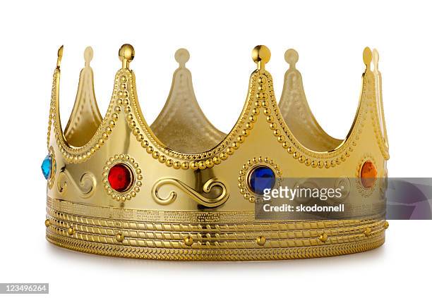 kings corona su bianco - corona reale foto e immagini stock