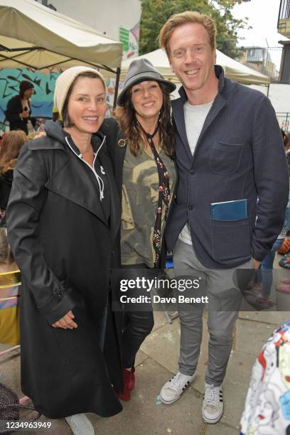 Sadie Frost, Debbi Clark and Damian Lewis attend a performance of the Sir Hubert Von Herkomer Arts Foundation's production of "A Brave New World" in...