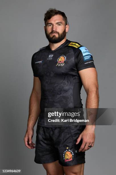 Don Armand of Exeter Chiefs poses for a portrait during the Exeter Chiefs squad photocall for the 2021-2022 Gallagher Premiership Rugby season at...