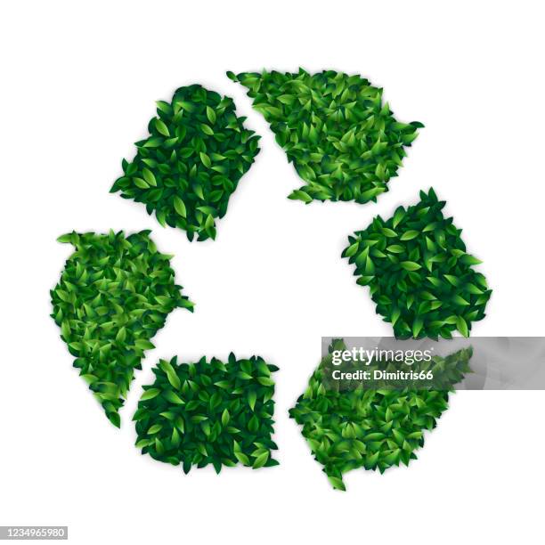 vector recycling symbol, ecology concept - land development stock illustrations